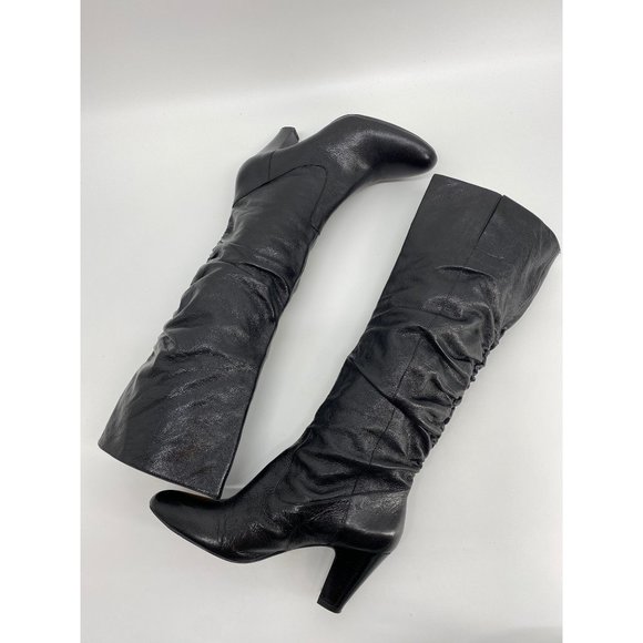 Nine West Black Leather Slouch Boots Size 8M - Picture 5 of 5